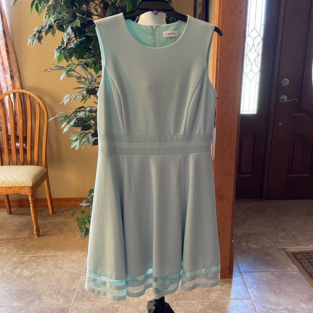 Calvin Klein Sleeveless Fit and Flare Dress  Sz 12